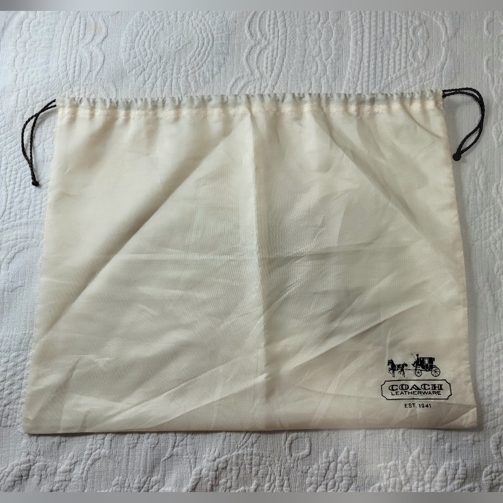 COACH Beige Drawstring Dust Bag Cover Handbag Purse 19.5"X15"